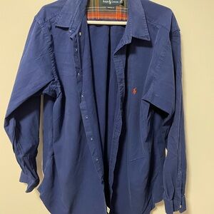 Used Ralph Lauren Blue Casual Button Down Shirt